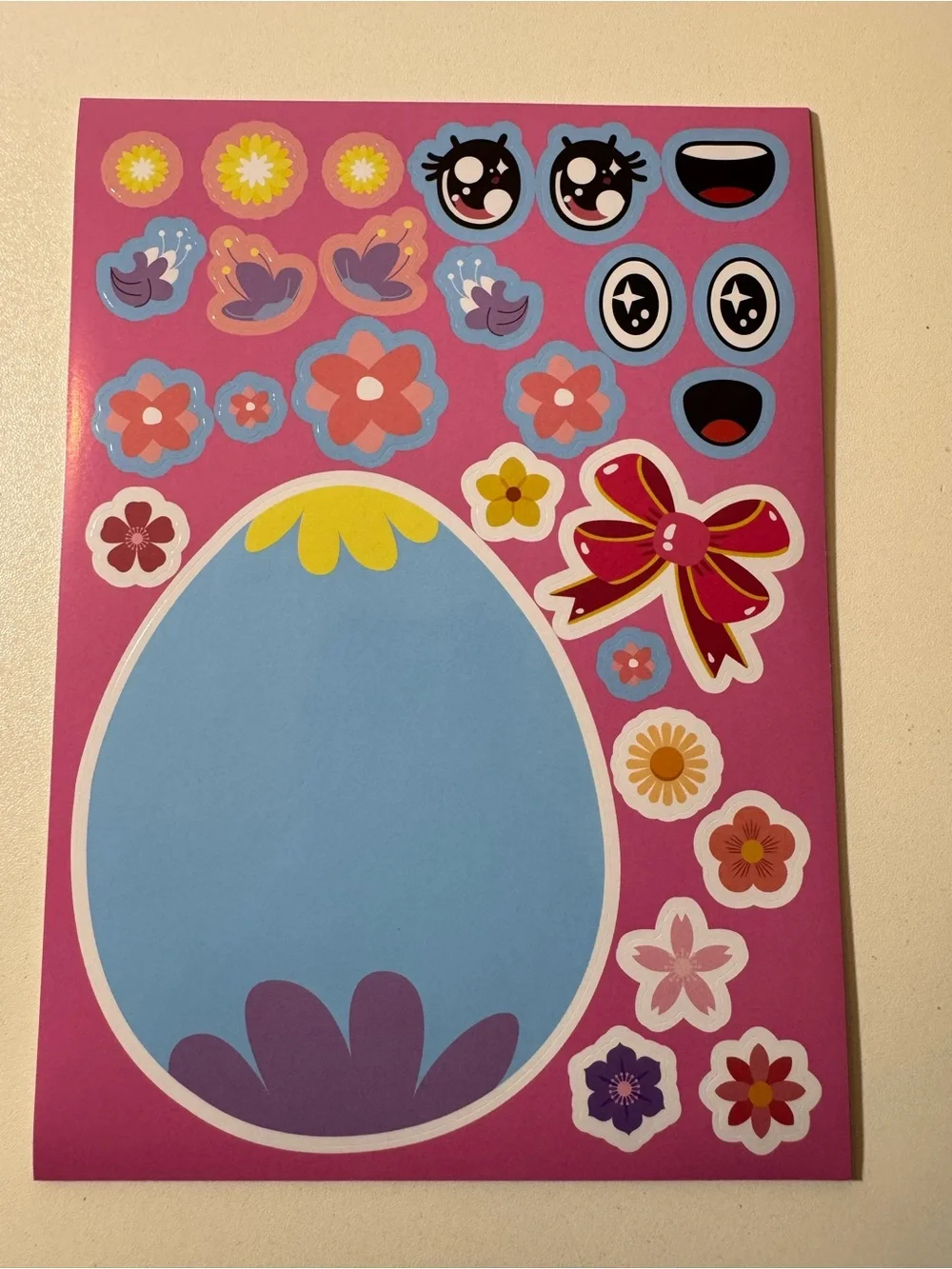 24 Easter Bunny & Egg Sticker Sheets - Colorful Party Stickers (Assorted Colors)